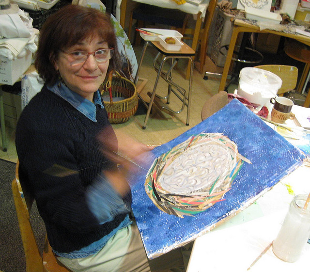 Lina Borlenghi, Gisors, amie peintre en atelier du pommier du jeudi soir